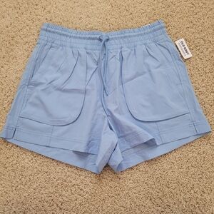 NWT Old Navy High Rise 4" Inseam Stretchtech Workout Shorts Light Blue M
